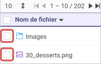 mise en évidence de la case à cocher individuelle mode liste