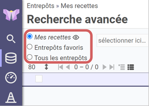 emplacement de la barre de recherche