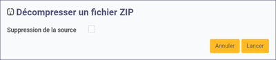 exemple de fenêtre pop-up pour décompresser dans un fichier zip