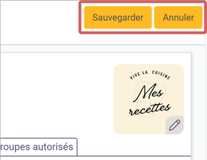 mise en évidence des boutons sauvegarder ou annuler sur l'entrepôt