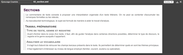 exemple du mode épreuvage