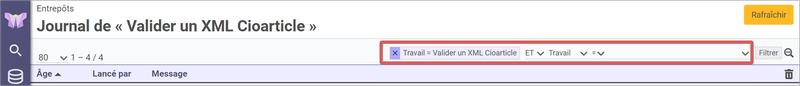 mise en
évidence de l'emplacement des options de filtre