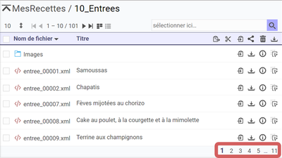 Mise en évidence de la navigation par numéro de page