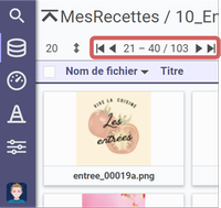 mise en
évidence du menu de navigation entre les pages