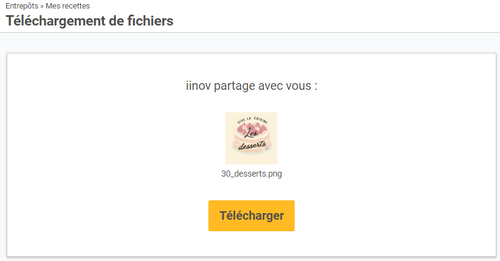 page de partage de téléchargement du partage