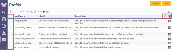 mise en évidence de l'emplacement des cases de sélection et des fonctions locales