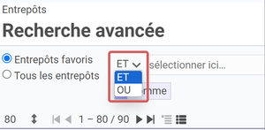 mise en évidence de l'emplacement des opérateurs et et ou