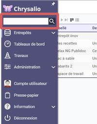 mise en évidence de l'accès à la recherche avancée dans le menu