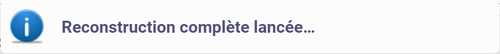 Message de reconstruction de l'entrepôt