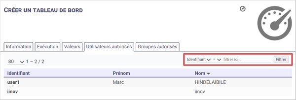 mise en
évidence de l'emplacement des filtres