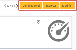 Mise en évidence des boutons voir le journal, exporter et modifier sur les travaux