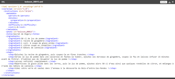 exemple du mode texte brut